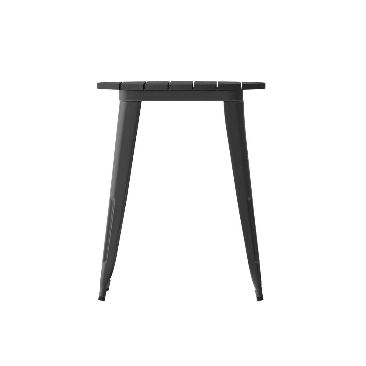 Black Top/Black Frame |#| 23.75" RD Commercial Poly Resin Restaurant Table with Steel Frame-Black/Black