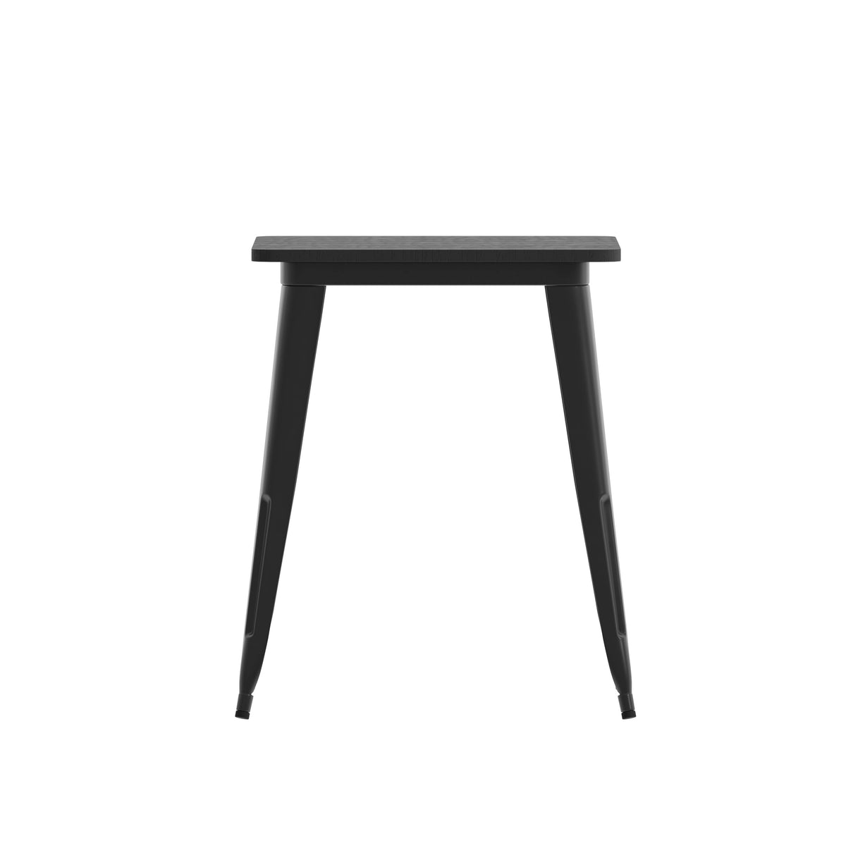 Black Top/Black Frame |#| 23.75" SQ Commercial Poly Resin Restaurant Table with Steel Frame-Black/Black