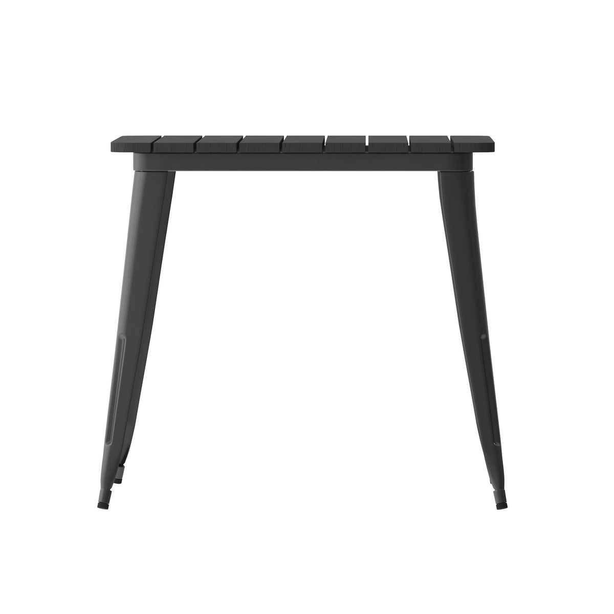 Black Top/Black Frame |#| 31.5" SQ Commercial Poly Resin Restaurant Table with Steel Frame-Black/Black