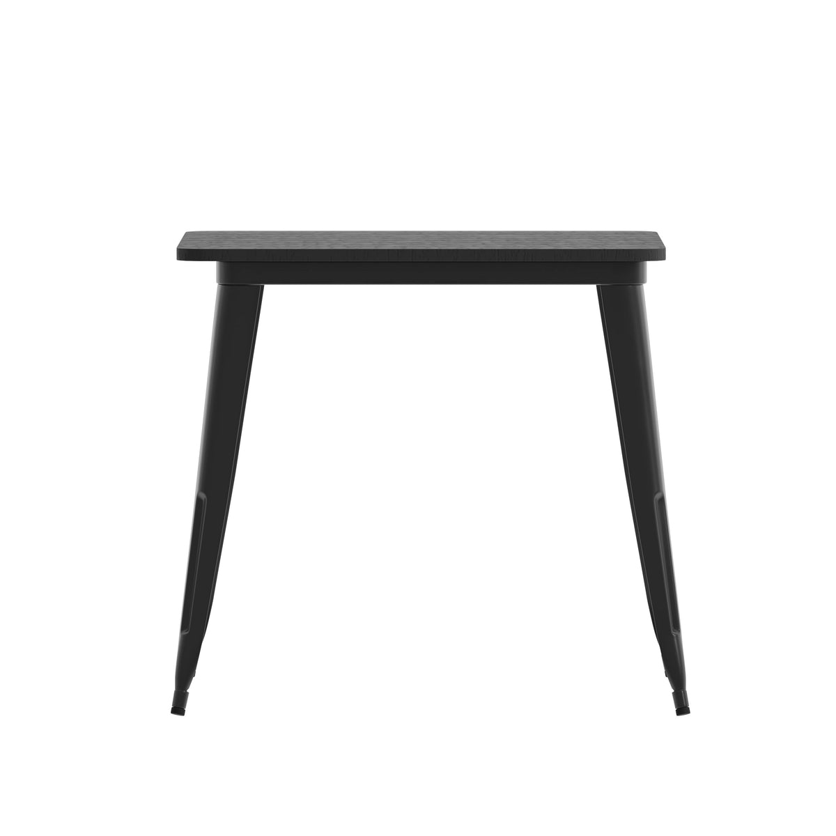 Black Top/Black Frame |#| 31.5" SQ Commercial Poly Resin Restaurant Table with Steel Frame-Black/Black