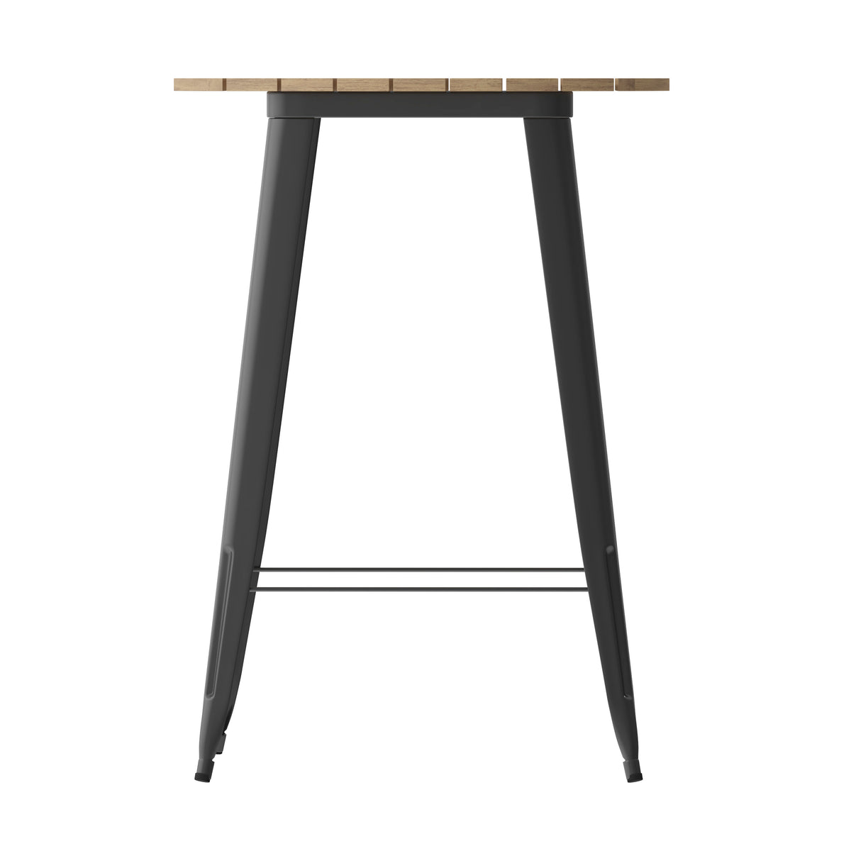Brown Top/Black Frame |#| 30" RD Commercial Poly Bar Top Restaurant Table with Steel Frame-Brown/Black