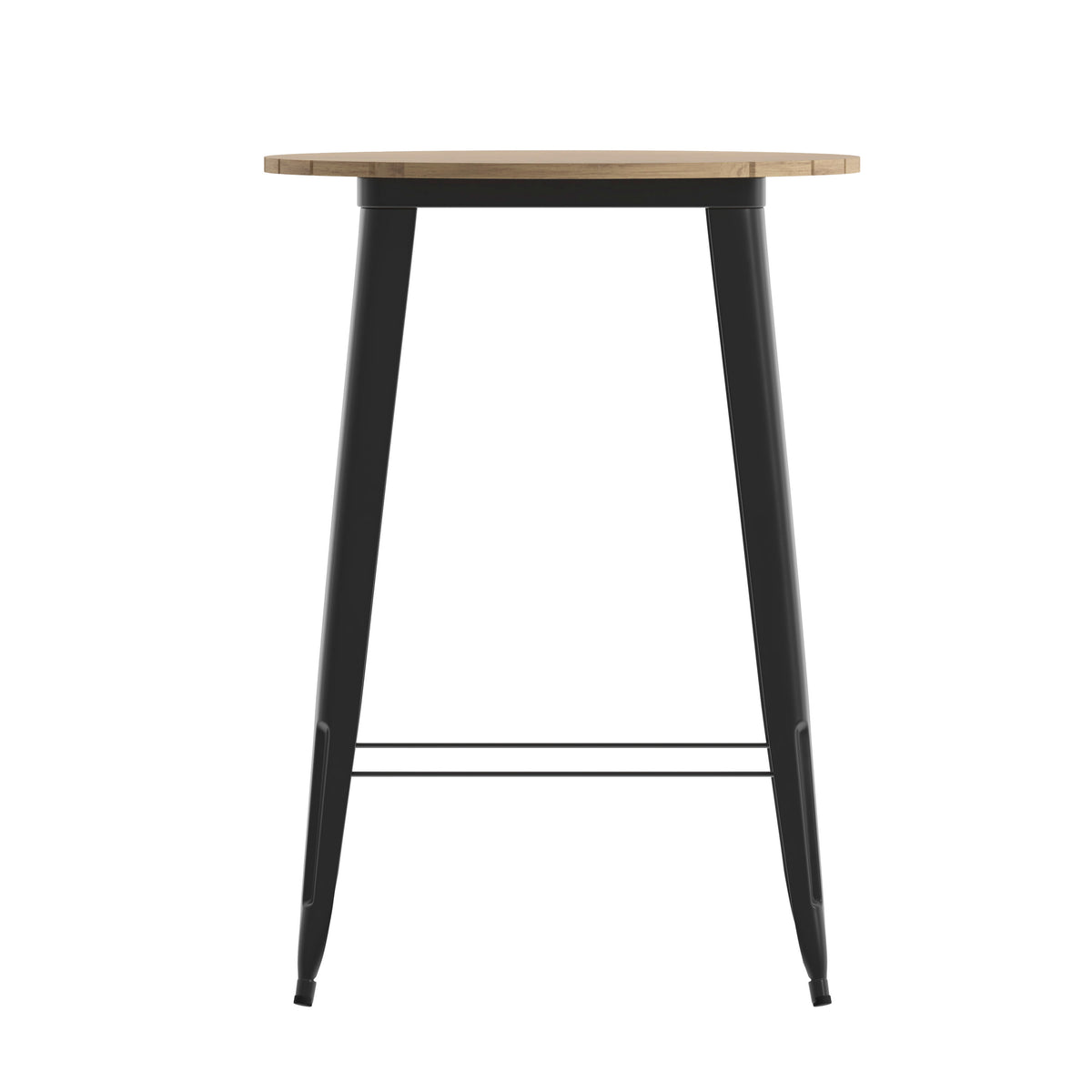 Brown Top/Black Frame |#| 30" RD Commercial Poly Bar Top Restaurant Table with Steel Frame-Brown/Black