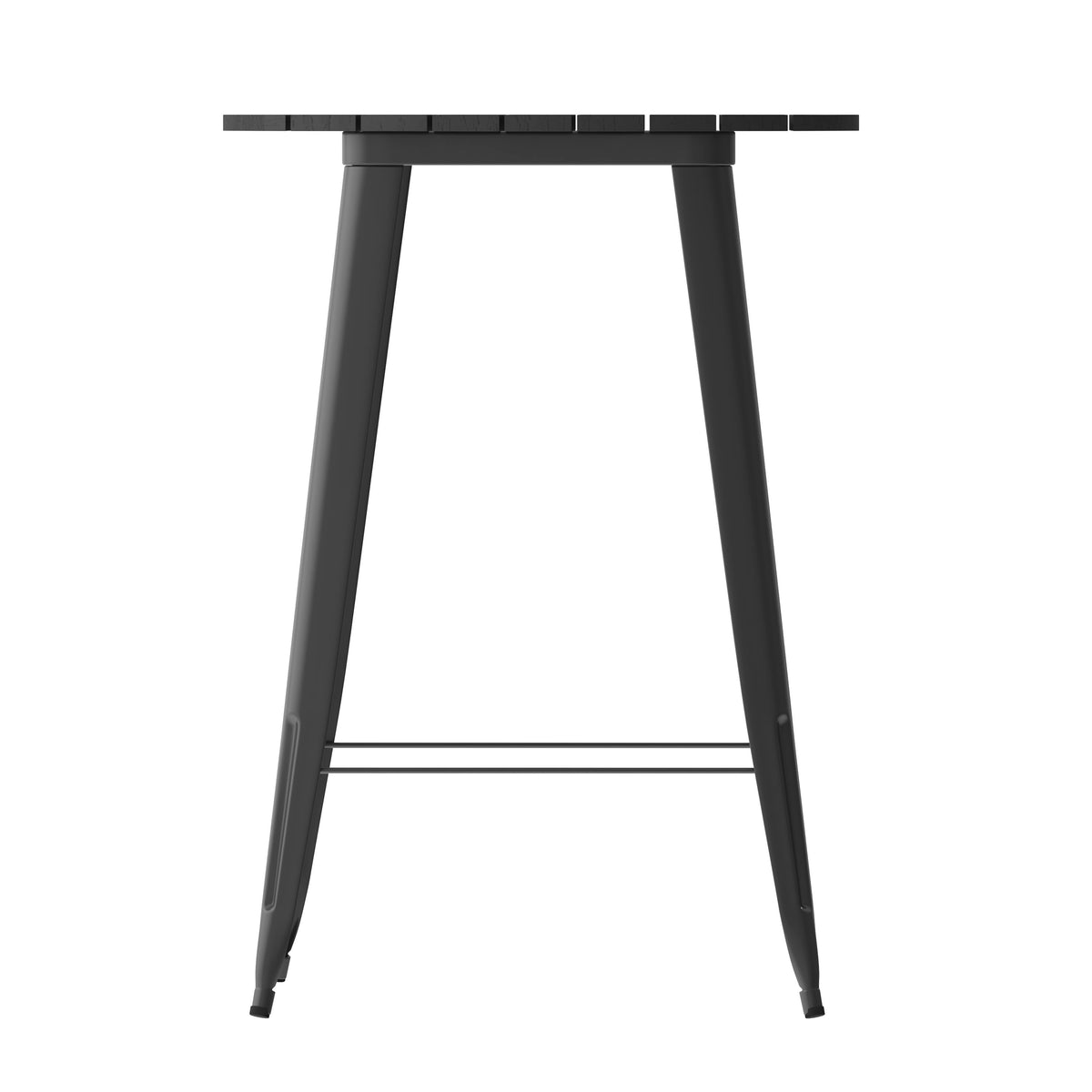 Black Top/Black Frame |#| 30" RD Commercial Poly Bar Top Restaurant Table with Steel Frame-Black/Black