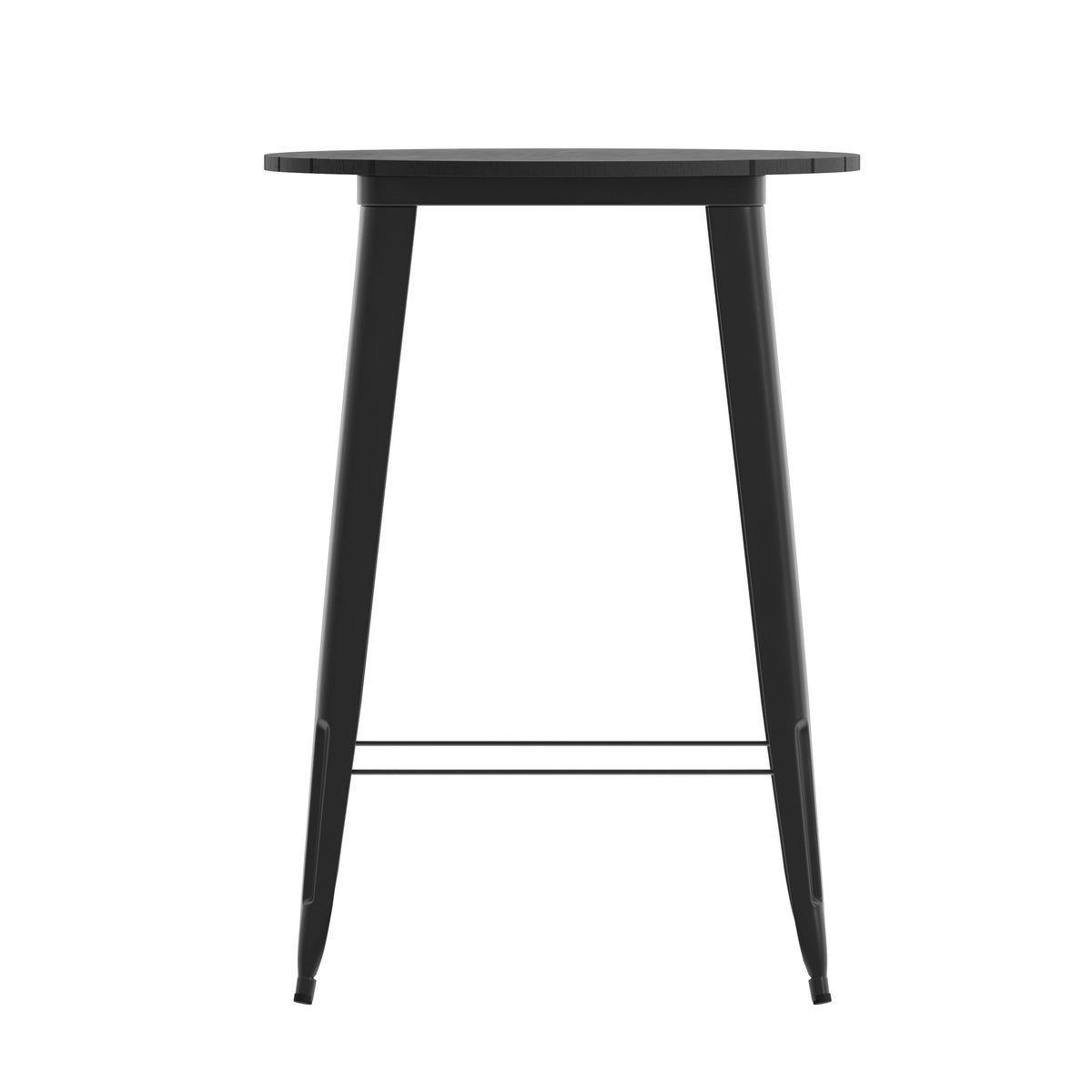 Black Top/Black Frame |#| 30" RD Commercial Poly Bar Top Restaurant Table with Steel Frame-Black/Black
