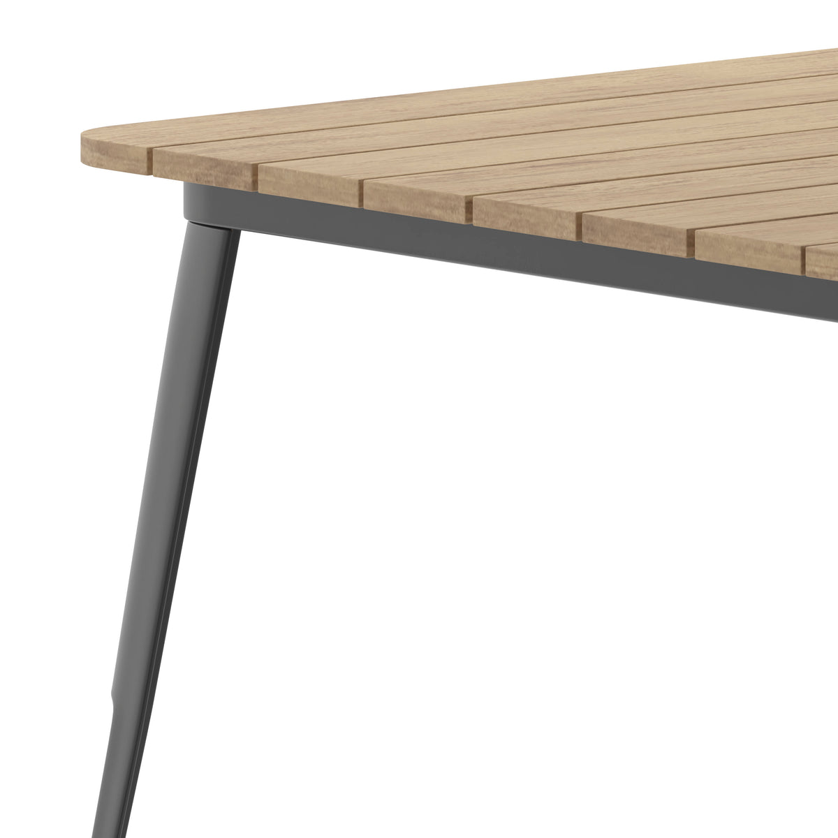 Brown Top/Black Frame |#| 36" SQ Commercial Poly Resin Restaurant Table with Umbrella Hole - Brown/Black