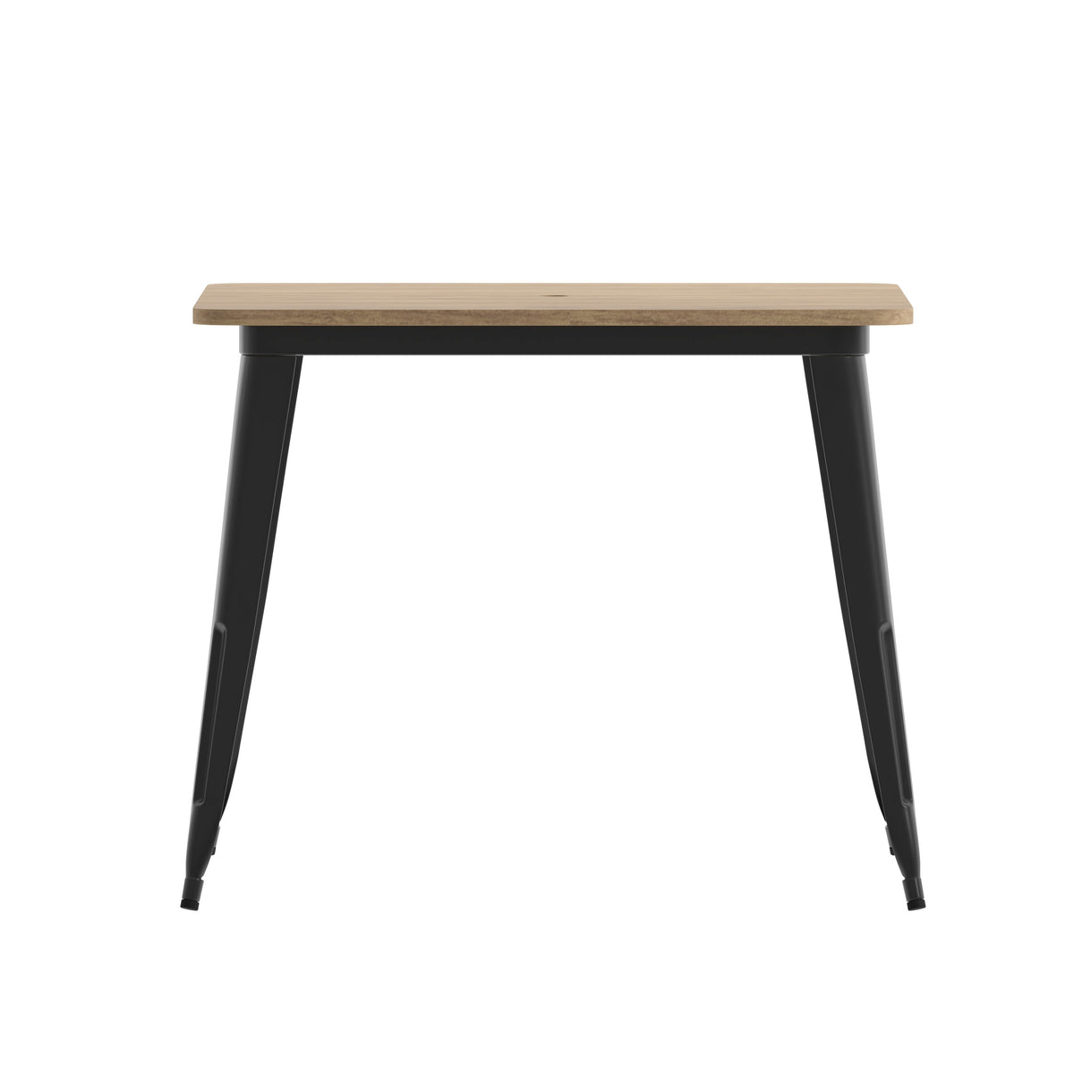 Brown Top/Black Frame |#| 36" SQ Commercial Poly Resin Restaurant Table with Umbrella Hole - Brown/Black