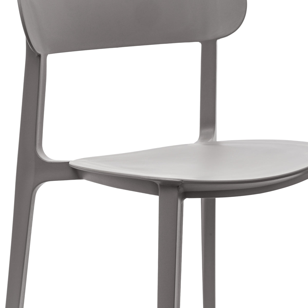 Gray |#| Commercial All-Weather Gray Resin Patio Stack Chair with Contoured Backrest