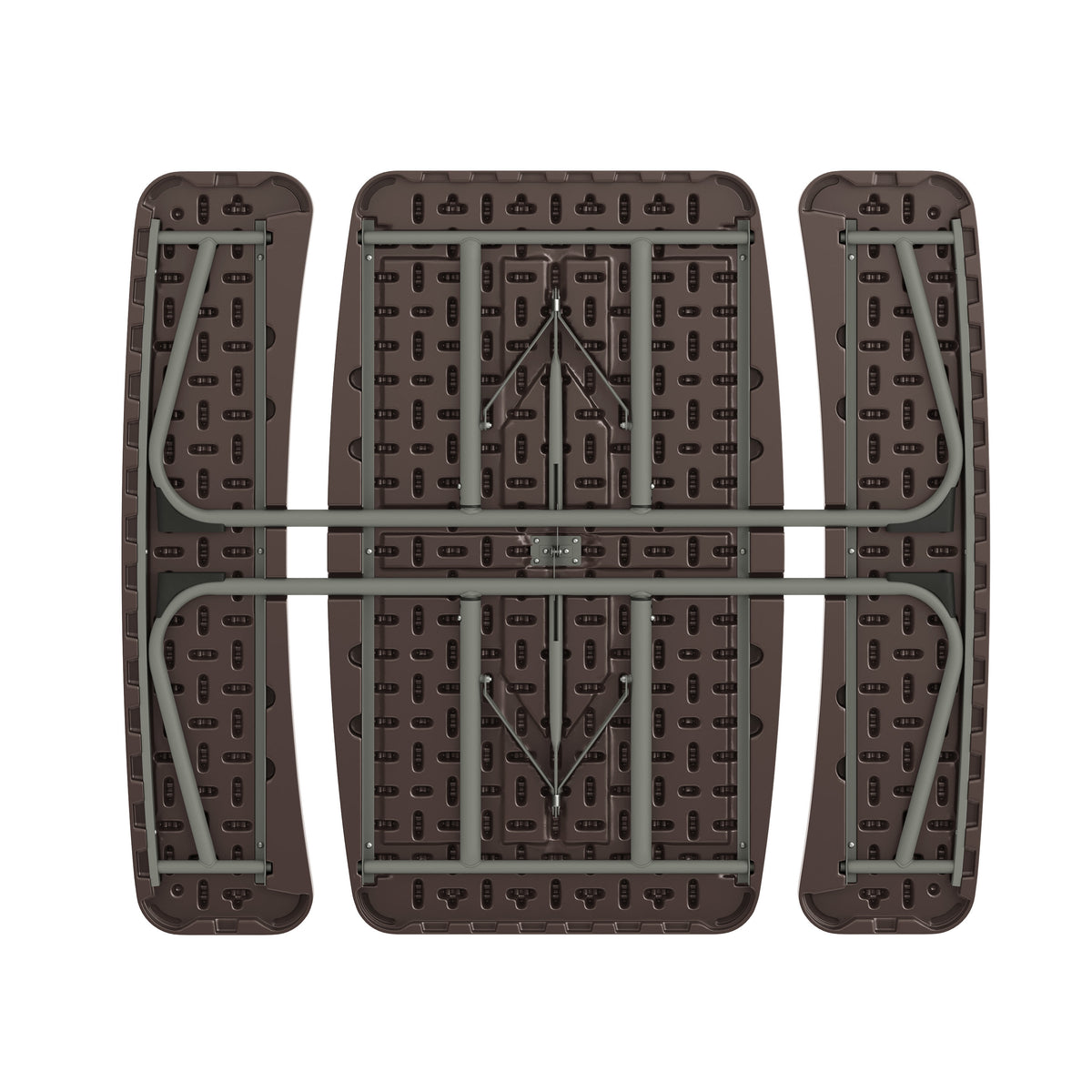 Brown |#| Indoor/Outdoor Commercial Grade Kids Brown Folding Picnic Table with Benches