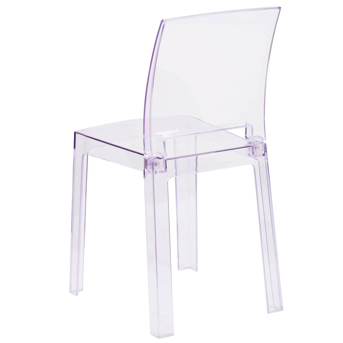 Ghost Chair with Square Back in Transparent Crystal - Wedding Chairs