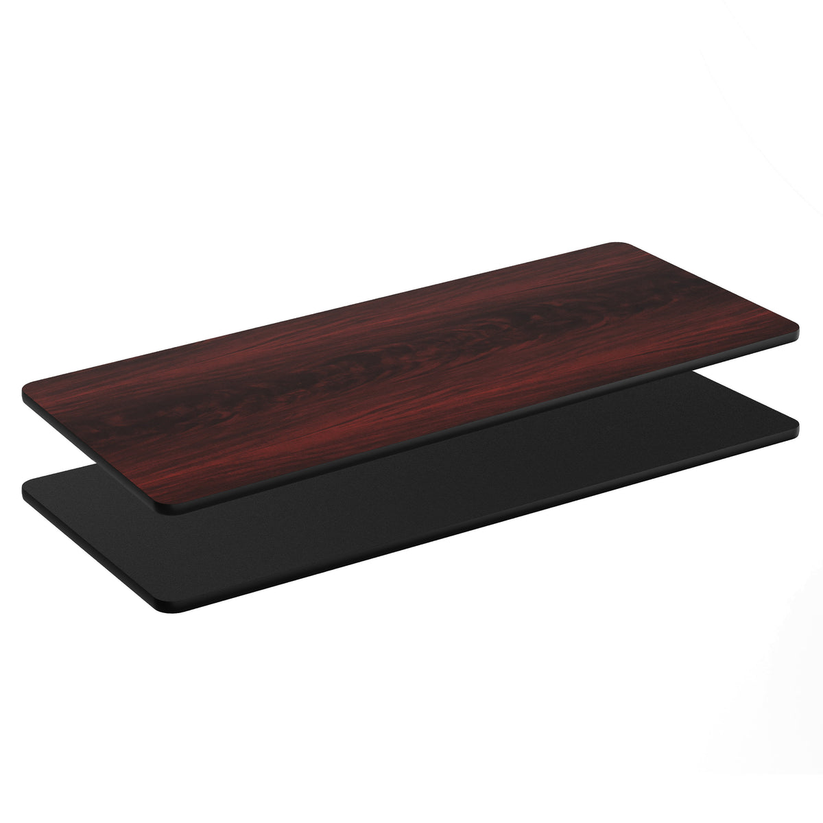 Black/Mahogany |#| Commercial Black or Mahogany Reversible Laminate Tabletop - 72" x 30"