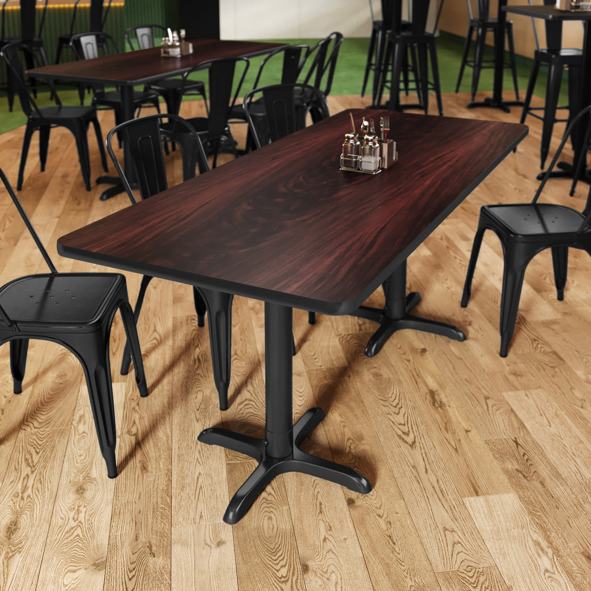 Black/Mahogany |#| Commercial Black or Mahogany Reversible Laminate Tabletop - 72" x 30"