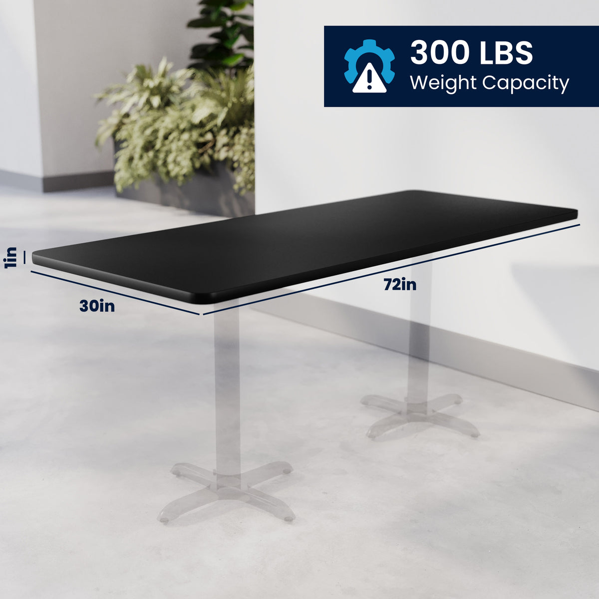 Black/Mahogany |#| Commercial Black or Mahogany Reversible Laminate Tabletop - 72" x 30"