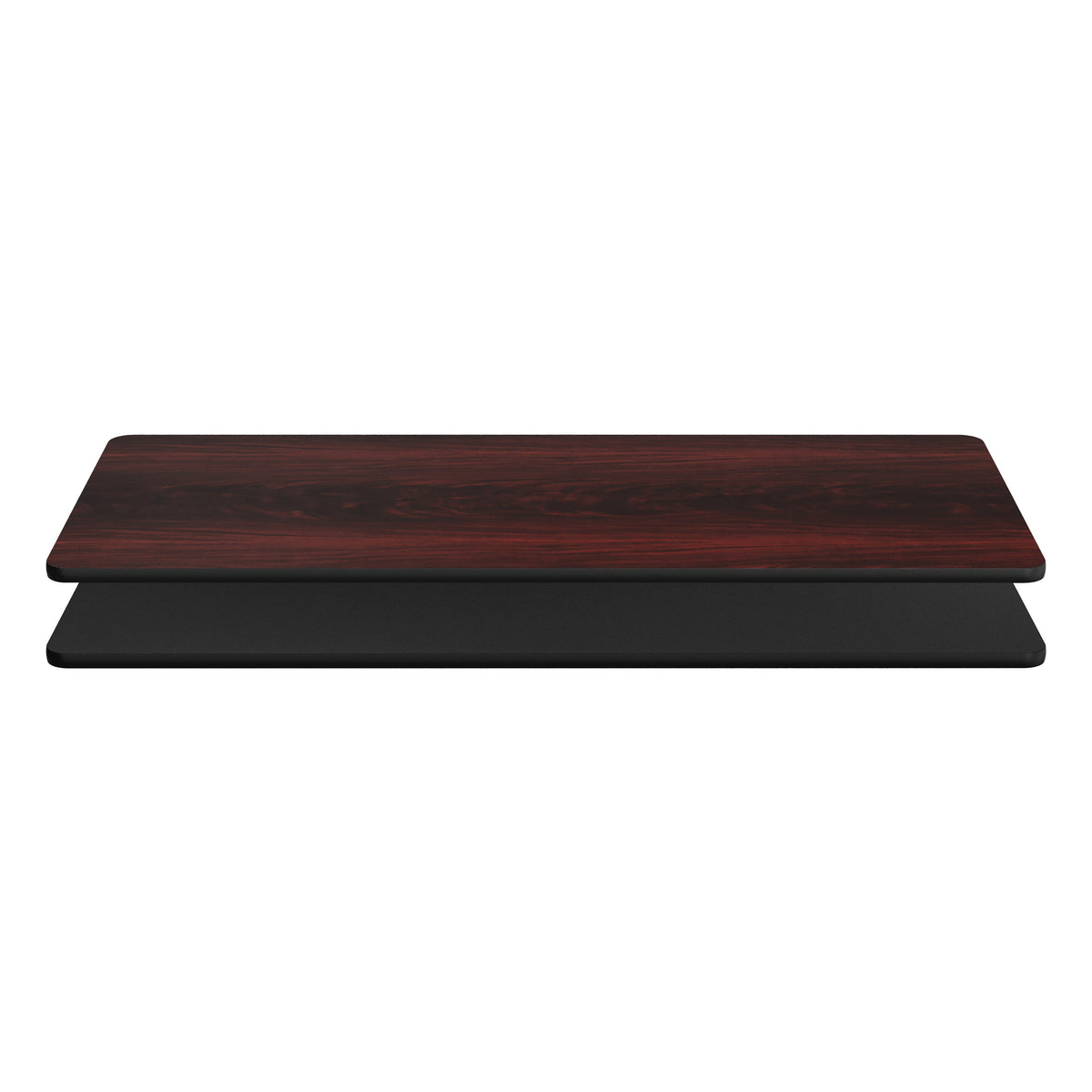 Black/Mahogany |#| Commercial Black or Mahogany Reversible Laminate Tabletop - 72" x 30"