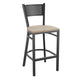 Antique White Wood Seat/Black Metal Frame