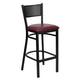 Burgundy Vinyl Seat/Black Metal Frame