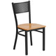Natural Wood Seat/Black Metal Frame