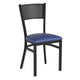 Blue Vinyl Seat/Black Metal Frame