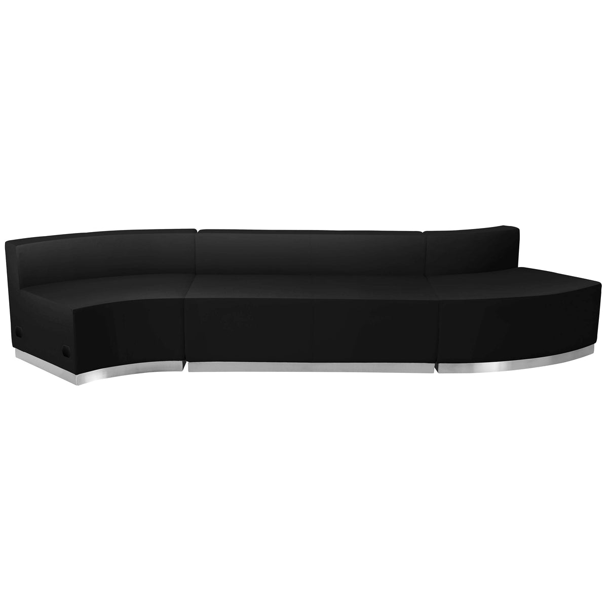 Black |#| 3 PC Black LeatherSoft Modular Reception Configuration w/Taut Back &Seat