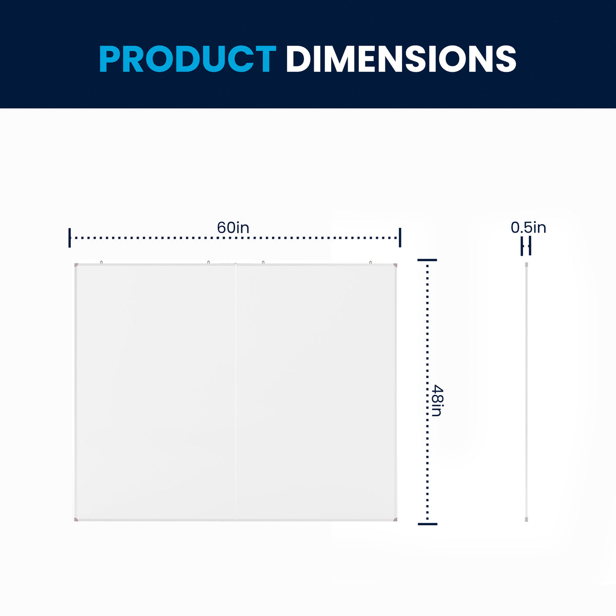 60" x 48" |#| 60x48 Aluminum Magnetic Dry Erase Board with Wall Mount, Marker Tray