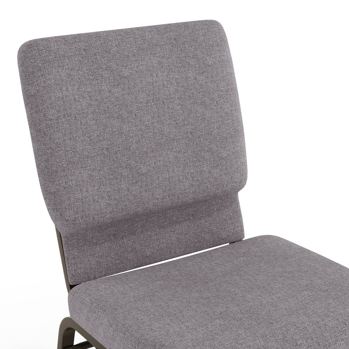 Gray Fabric/Gold Vein Frame |#| 18.5"W Church Chair in Gray Fabric with Book Rack - Gold Vein Frame
