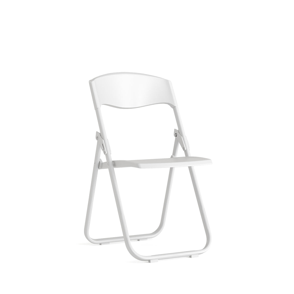 White |#| 500 lb. Capacity Heavy Duty White Folding Chair with Built-in Ganging Brackets