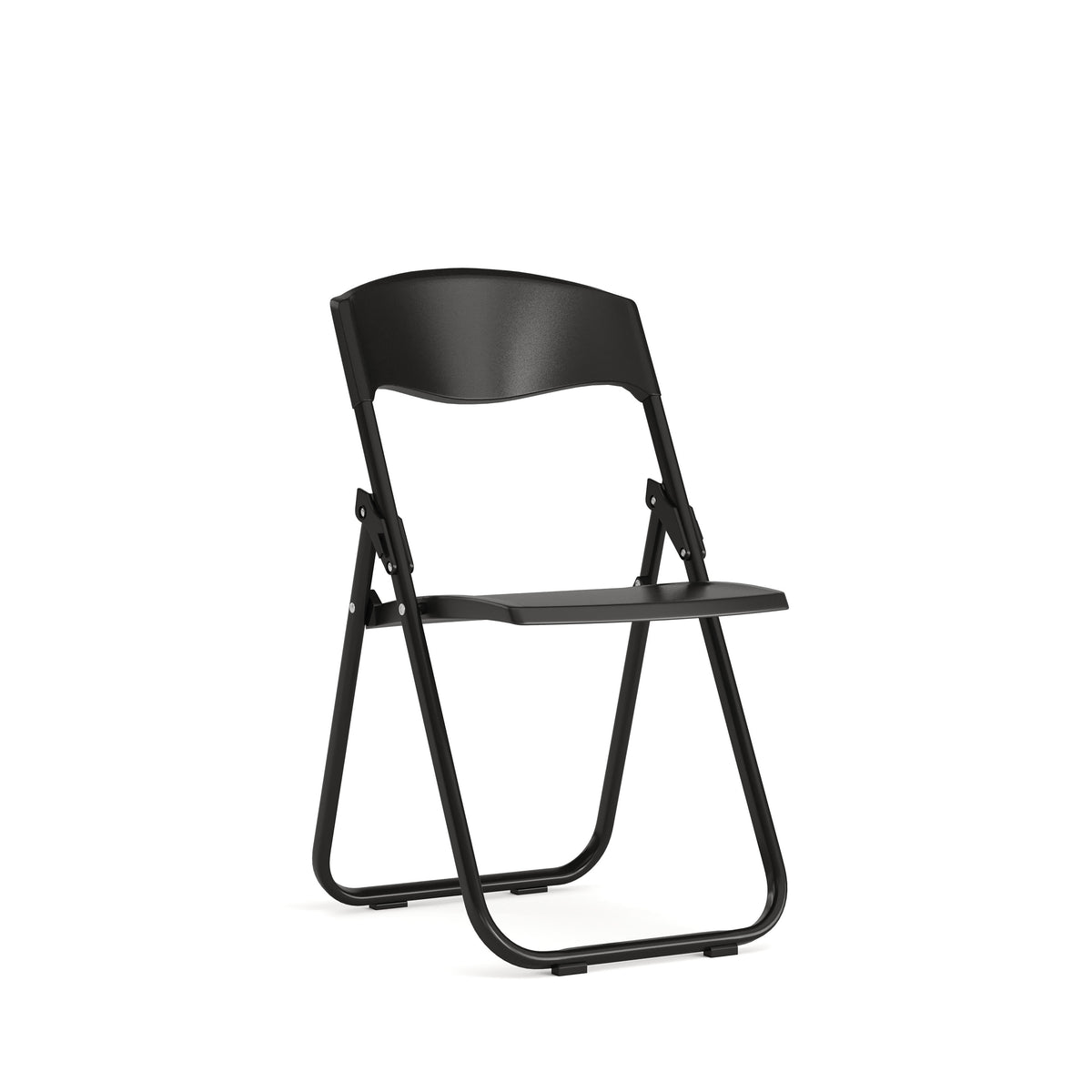 Black |#| 500 lb. Capacity Heavy Duty Black Folding Chair with Built-in Ganging Brackets