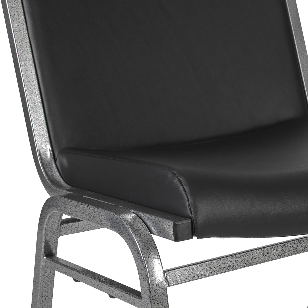 Black Vinyl |#| Big & Tall 1000 lb. Rated Black Vinyl Stack Chair - Reception Seating
