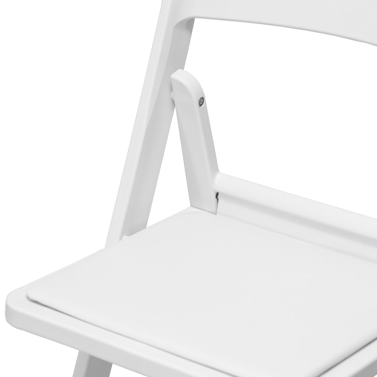 White |#| Commercial Resin Folding Event Chair with Removable Vinyl Seat in White