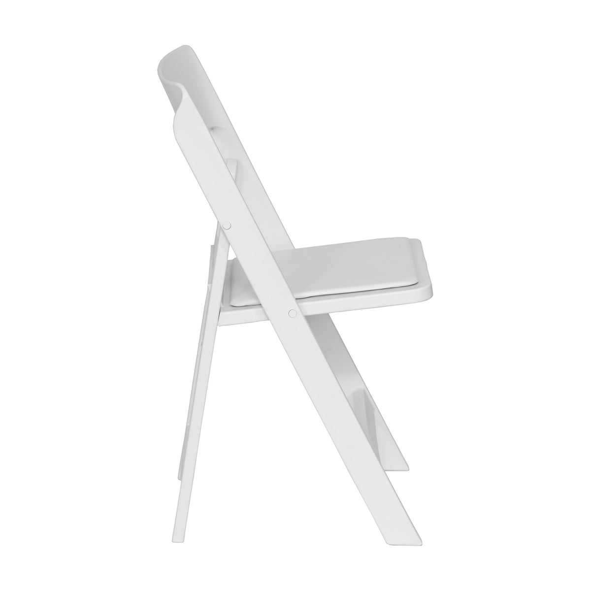 White |#| Commercial Resin Folding Event Chair with Removable Vinyl Seat in White