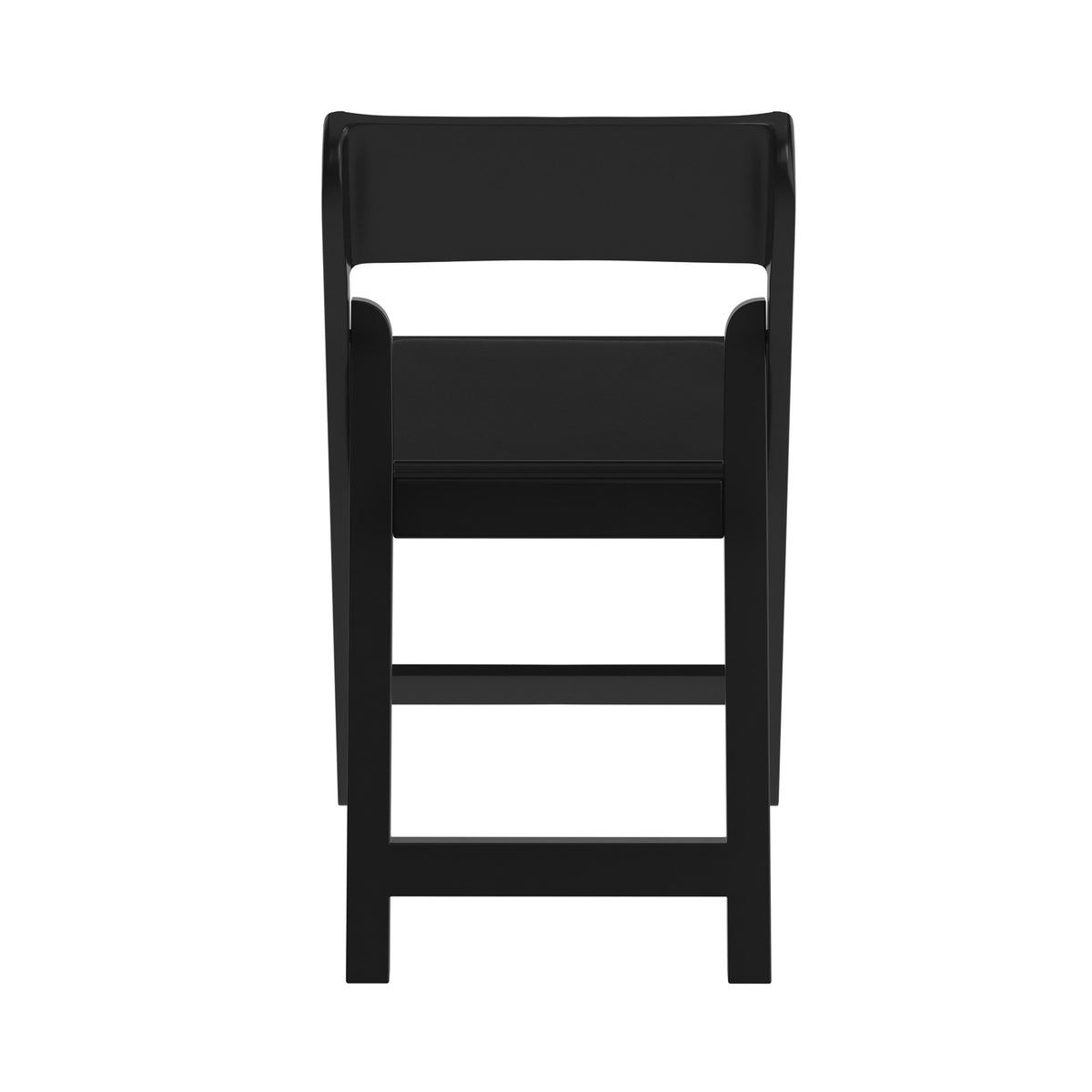 Black |#| Commercial Resin Folding Event Chair with Removable Vinyl Seat in Black
