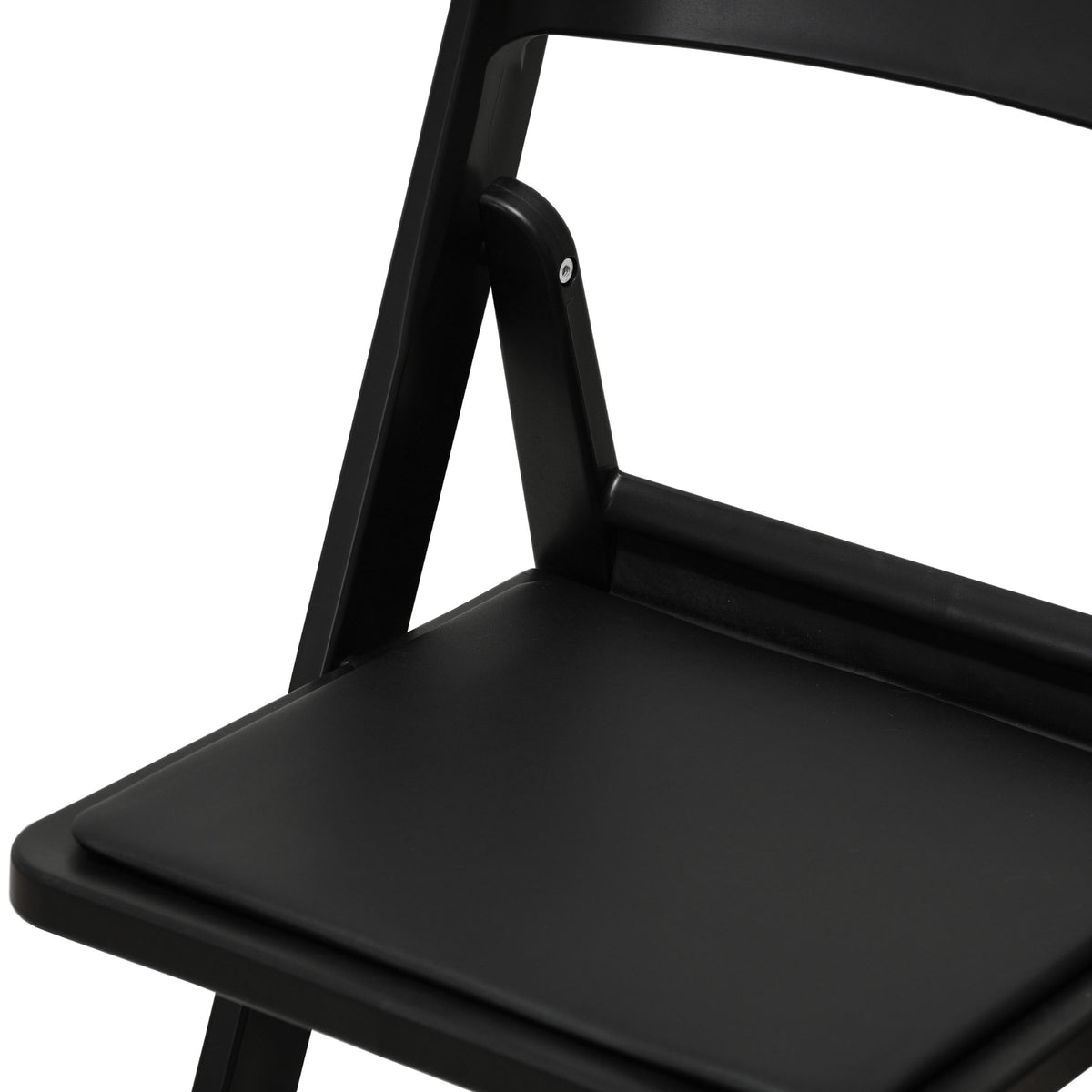 Black |#| Commercial Resin Folding Event Chair with Removable Vinyl Seat in Black
