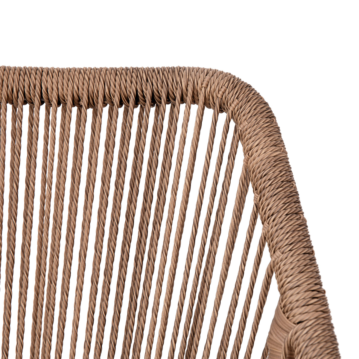 Ivory Cushion/Natural Frame |#| Woven Indoor/Outdoor Stacking Club Chairs in Natural - Ivory Cushions-Set of 2