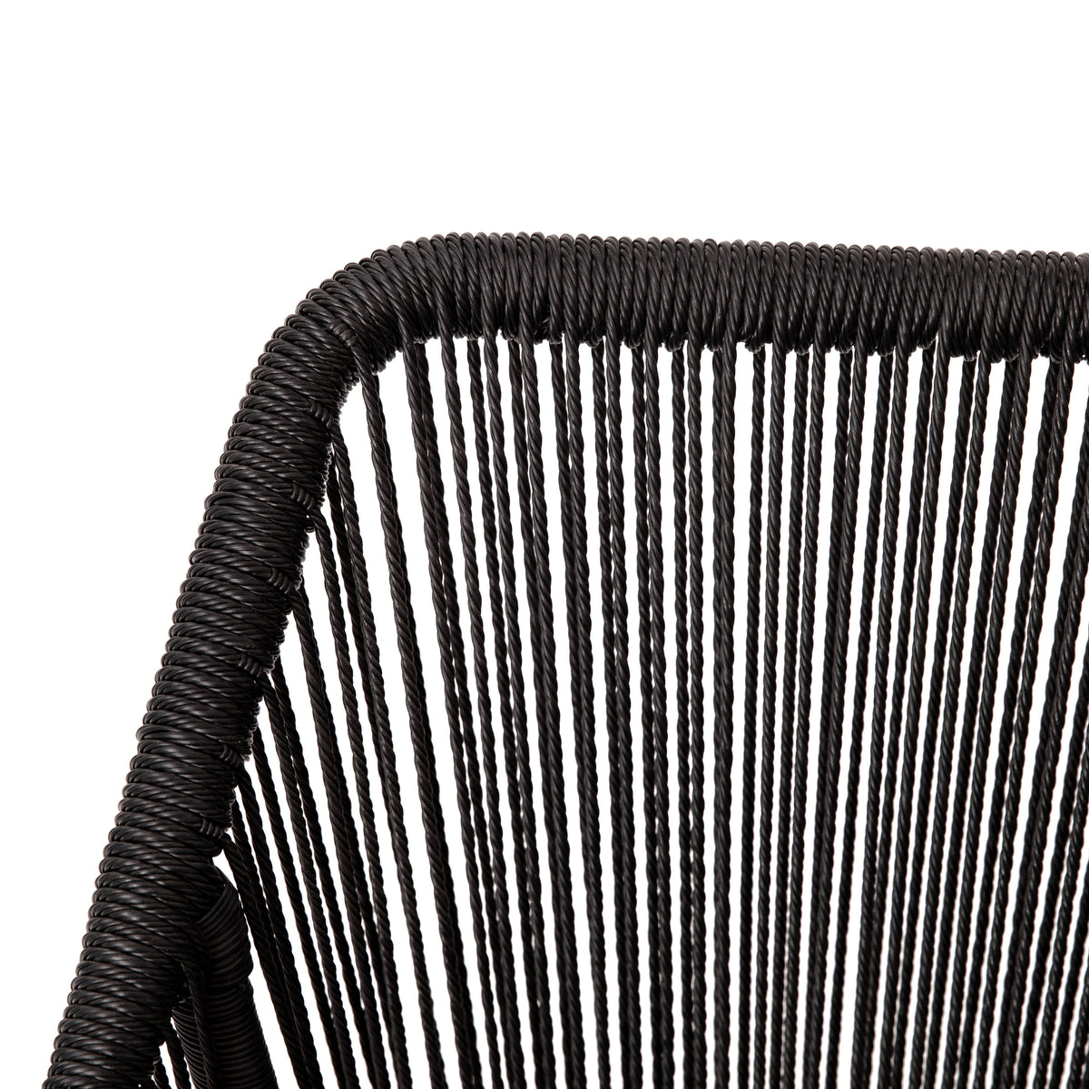 Gray Cushion/Black Frame |#| Woven Indoor/Outdoor Stacking Club Chairs in Black - Gray Cushions-Set of 2