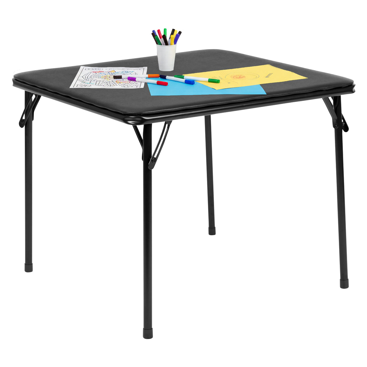 Black |#| Kids Black Folding Game and Activity Table - Toddler Table for Daycare Center