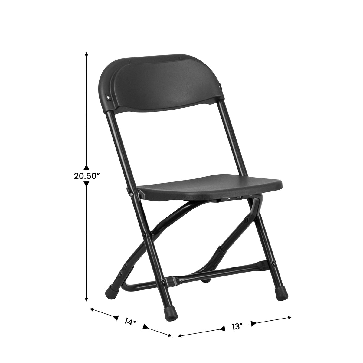 Black |#| Kids Black Plastic Folding Chair with Textured Seat - Preschool Seating