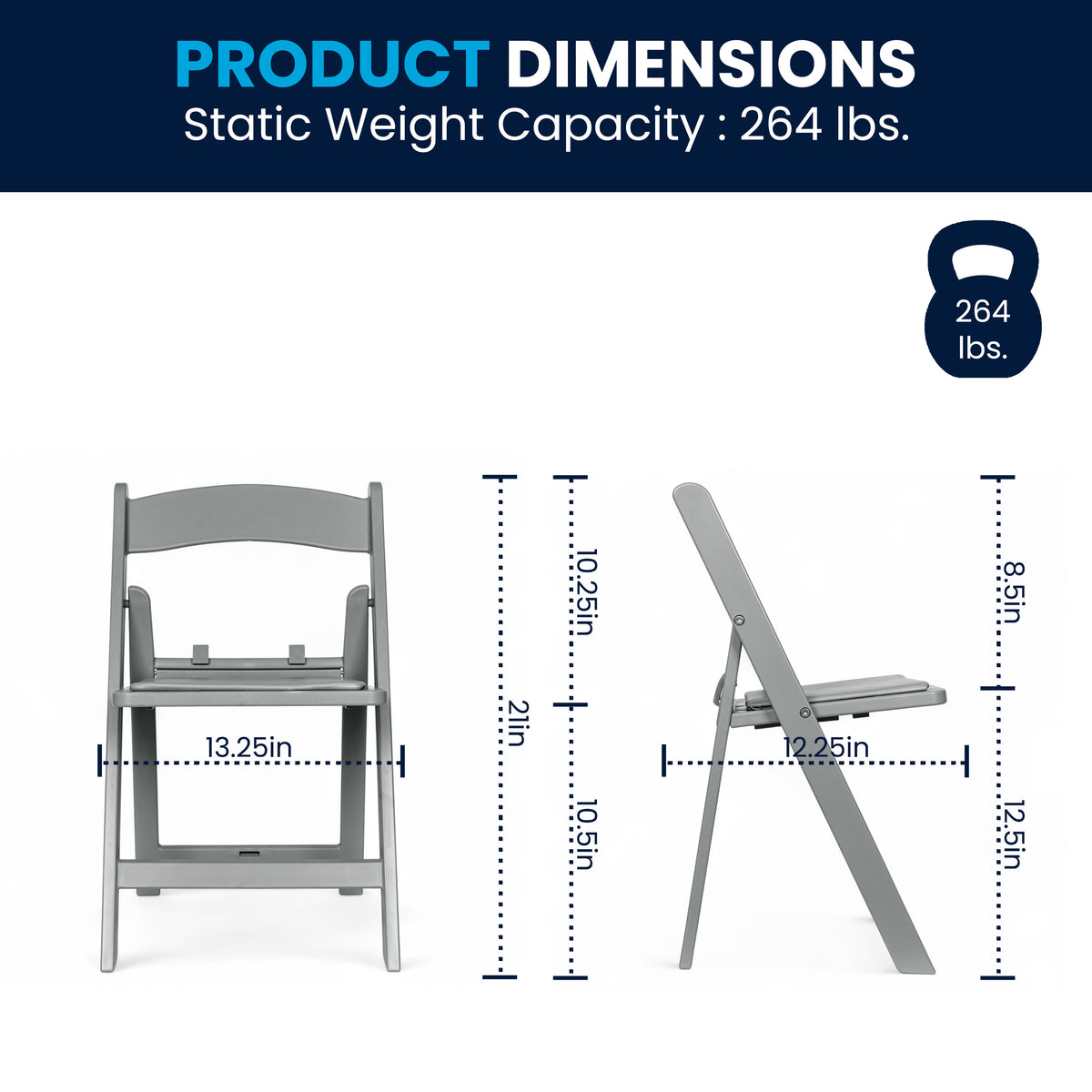 Gray |#| Kids Gray Resin Folding Chair with Gray Vinyl Padded Seat