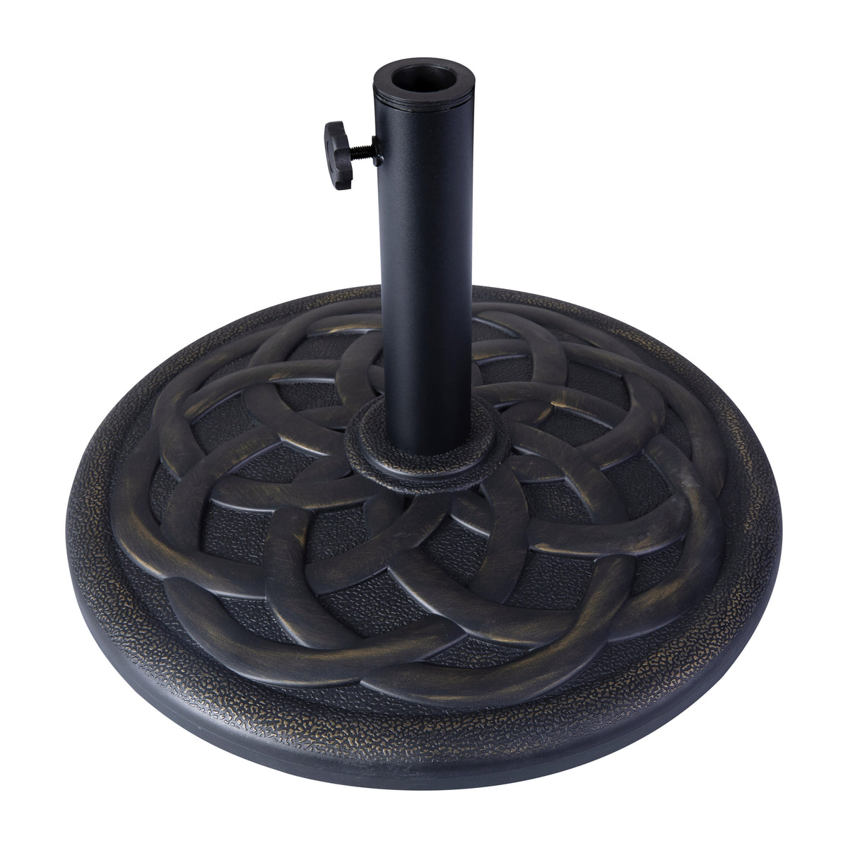 Bronze |#| Universal Bronze Cement Patio Umbrella Base - Weatherproof - 19.25" Diameter