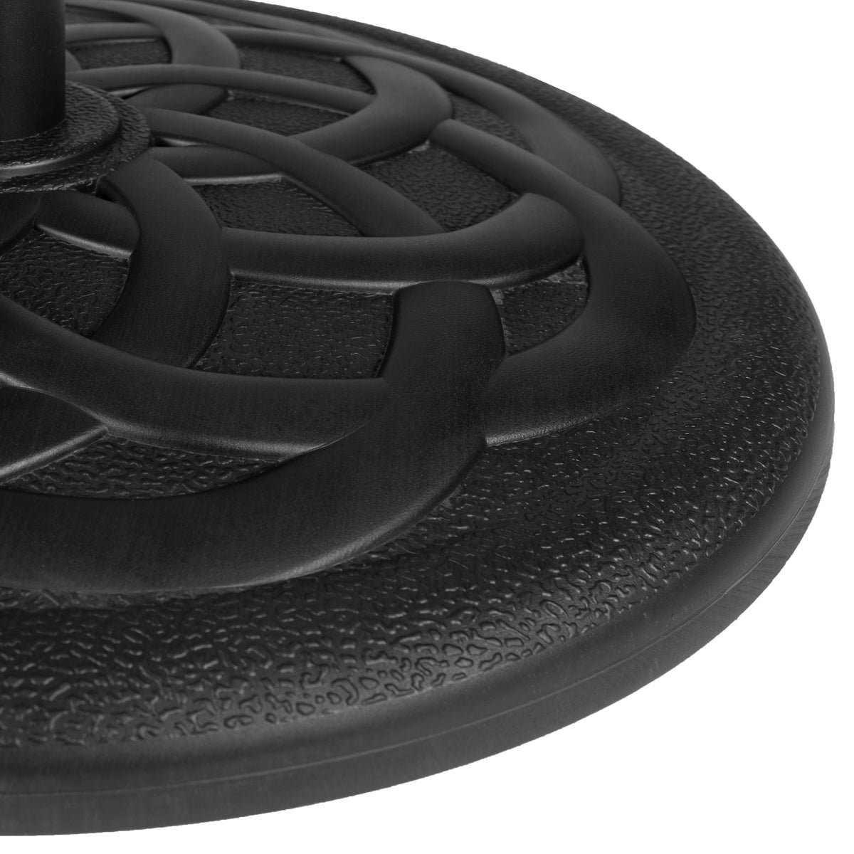 Black |#| Universal Black Cement Patio Umbrella Base - Weatherproof - 19.25" Diameter