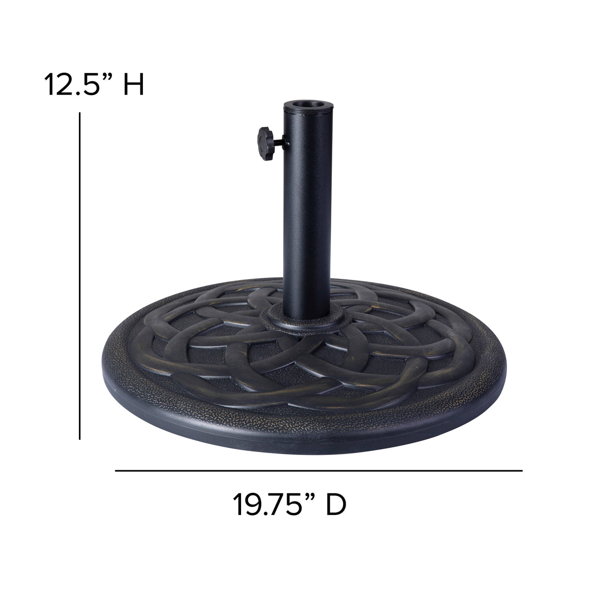 Bronze |#| Universal Bronze Cement Patio Umbrella Base - Weatherproof - 19.25" Diameter