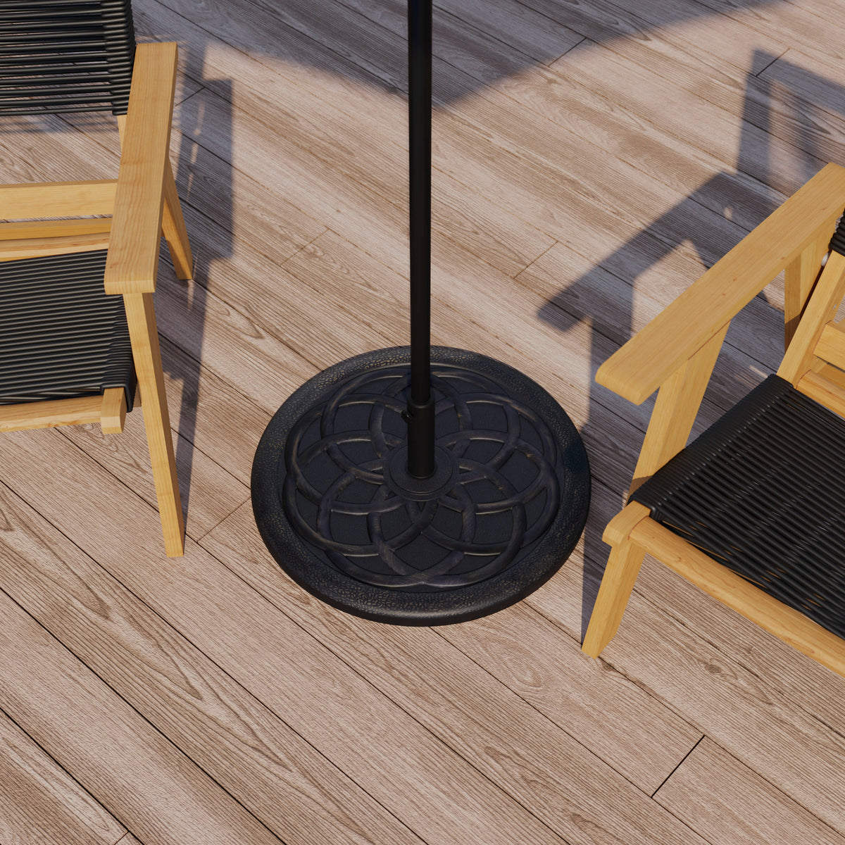 Bronze |#| Universal Bronze Cement Patio Umbrella Base - Weatherproof - 19.25" Diameter