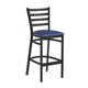 Blue Vinyl Seat/Black Metal Frame