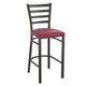 Burgundy Vinyl Seat/Distressed Gold Metal Frame