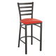 Red Vinyl Seat/Distressed Gold Metal Frame