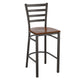 Cherry Wood Seat/Distressed Gold Metal Frame