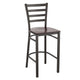 Walnut Wood Seat/Distressed Gold Metal Frame