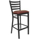 Burgundy Vinyl Seat/Black Metal Frame