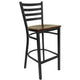 Mahogany Wood Seat/Black Metal Frame