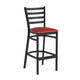 Red Vinyl Seat/Black Metal Frame