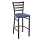 Blue Vinyl Seat/Distressed Gold Metal Frame