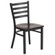 Walnut Wood Seat/Black Metal Frame